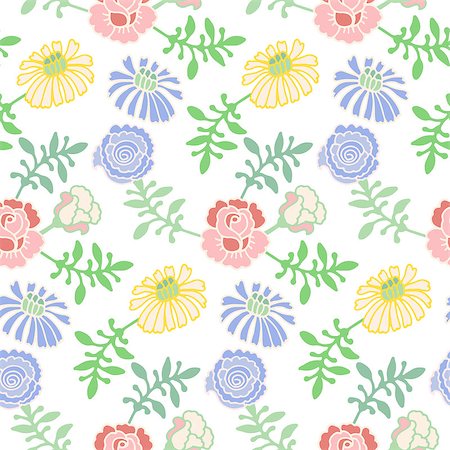 simsearch:400-07510594,k - Seamless pattern -  flower background in doodle style. Vector illustration. Stock Photo - Budget Royalty-Free & Subscription, Code: 400-07840550
