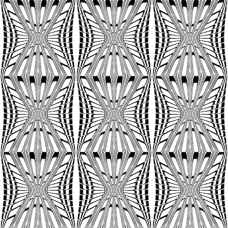 simsearch:400-07988831,k - Design seamless monochrome stripy pattern. Abstract warped textured background. Vector art Stock Photo - Budget Royalty-Free & Subscription, Code: 400-07840594