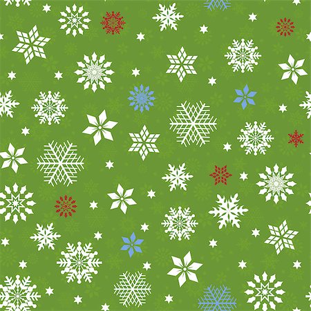 simsearch:400-07215586,k - Seamless vector pattern with many snowflakes over green seamless background Stock Photo - Budget Royalty-Free & Subscription, Code: 400-07840614