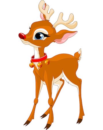 simsearch:400-08196096,k - Illustration of cute Christmas reindeer Rudolf Photographie de stock - Aubaine LD & Abonnement, Code: 400-07840638