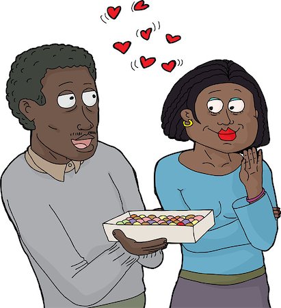 Isolated cartoon of loving couple sharing sweets Photographie de stock - Aubaine LD & Abonnement, Code: 400-07840668