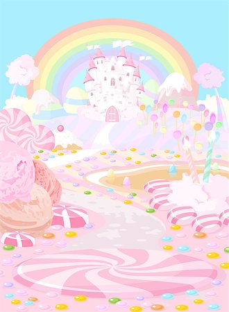 Illustration pastel colored a fairy kingdom Foto de stock - Super Valor sin royalties y Suscripción, Código: 400-07840695