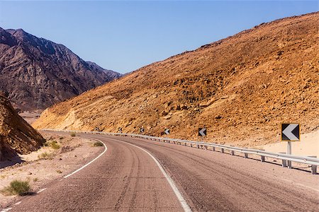 simsearch:400-08187897,k - A desert road with mountains. Egypt. Stock Photo - Budget Royalty-Free & Subscription, Code: 400-07894355