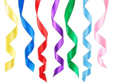 simsearch:400-07450793,k - Curled holiday ribbon strip isolated on white background, stock photo Stock Photo - Budget Royalty-Free & Subscription, Code: 400-07894634