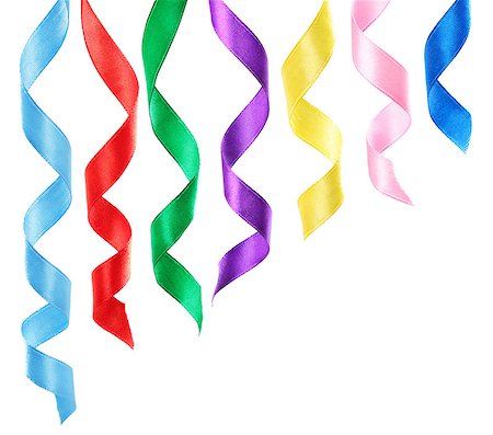 simsearch:400-07450793,k - Curled holiday ribbon strip isolated on white background, stock photo Stock Photo - Budget Royalty-Free & Subscription, Code: 400-07894635