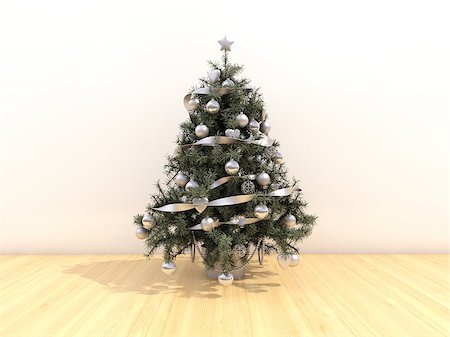 supertrooper (artist) - Decorated Christmas tree on a light background Photographie de stock - Aubaine LD & Abonnement, Code: 400-07895050