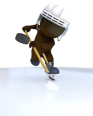 3D Render of Morph Man ice hockey Stock Photo - Budget Royalty-Free & Subscription, Code: 400-07895187