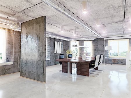 ergonomic - modern office interior. 3d design concept Stock Photo - Budget Royalty-Free & Subscription, Code: 400-07895289