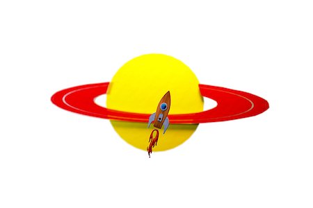 simsearch:400-08786212,k - space rocket flying over saturn Photographie de stock - Aubaine LD & Abonnement, Code: 400-07895309