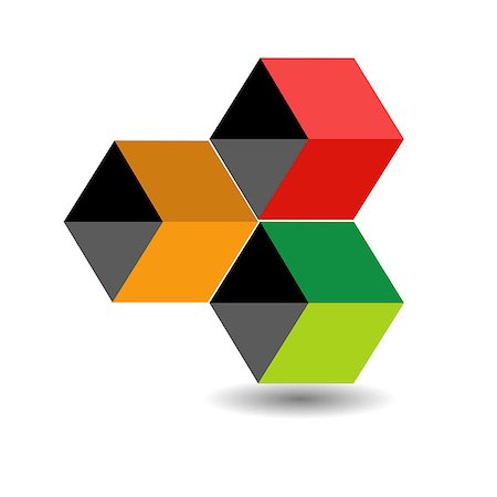 shawlinmohd (artist) - Logo with colorful cubes and shadow Fotografie stock - Microstock e Abbonamento, Codice: 400-07895505