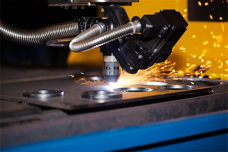 Industrial cnc plasma cutting machine with sparks Stock Photo - Budget Royalty-Free & Subscription, Code: 400-07895922