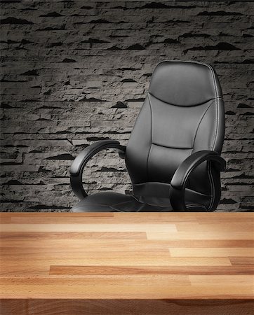 people meeting image background - Executive leather chair and wooden table in luxury office interior Photographie de stock - Aubaine LD & Abonnement, Code: 400-07896185