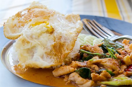 fried egg and pepper - fried egg over rice and pork fried with chili pepper and  sweet basil , curry sauce Stock Photo - Budget Royalty-Free & Subscription, Code: 400-07896299