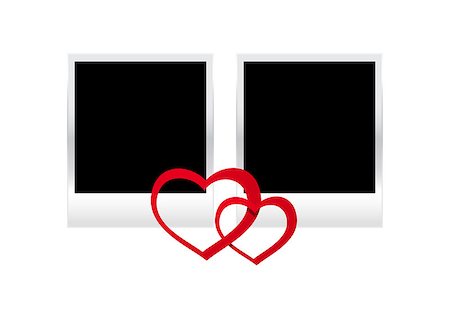 simsearch:400-07897102,k - Photo frames with paper hearts. Vector illustration. Stock Photo - Budget Royalty-Free & Subscription, Code: 400-07896507