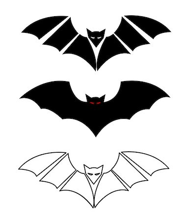 Bats silhouettes Halloween vector illustration Stock Photo - Budget Royalty-Free & Subscription, Code: 400-07896753