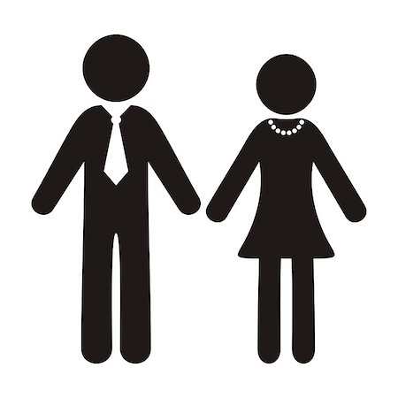 Black vector gentleman and lady silhouette icons isolated Photographie de stock - Aubaine LD & Abonnement, Code: 400-07896823