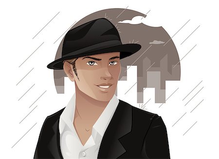 Handsome Man Wearing Hat Stock Photo - Budget Royalty-Free & Subscription, Code: 400-07896901