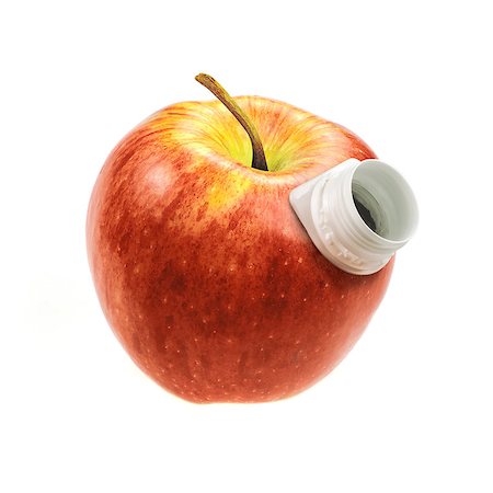 red apple with a hole for drinking juice Stock Photo - Budget Royalty-Free & Subscription, Code: 400-07897154
