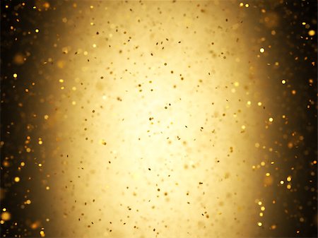 Illuminated background with gold confetti falling with depth of field. Foto de stock - Royalty-Free Super Valor e Assinatura, Número: 400-07897492