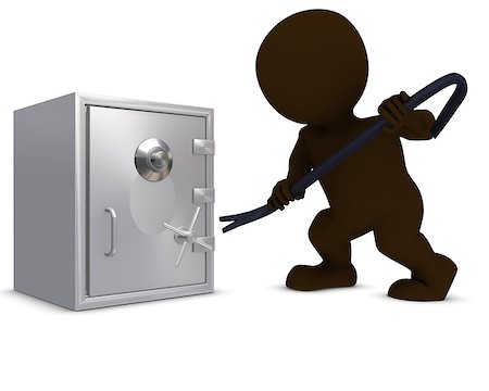 3D Render of Morph Man breaking into a safe Stock Photo - Budget Royalty-Free & Subscription, Code: 400-07897619