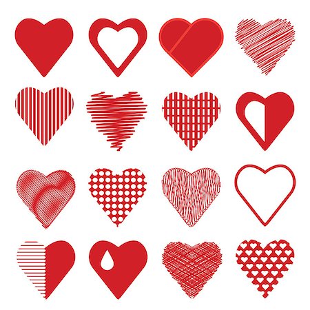 simsearch:400-08415609,k - colorful illustration with set of heart icons on a white  background Stock Photo - Budget Royalty-Free & Subscription, Code: 400-07898191