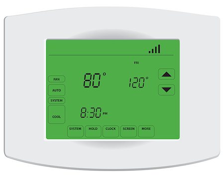 simsearch:400-08045642,k - Programmable digital thermostat with touch screen and Wi-Fi. Stock Photo - Budget Royalty-Free & Subscription, Code: 400-07898227