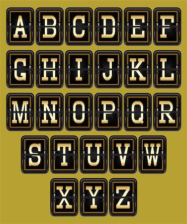vector alphabet in retro style on background for web design Stock Photo - Budget Royalty-Free & Subscription, Code: 400-07898318
