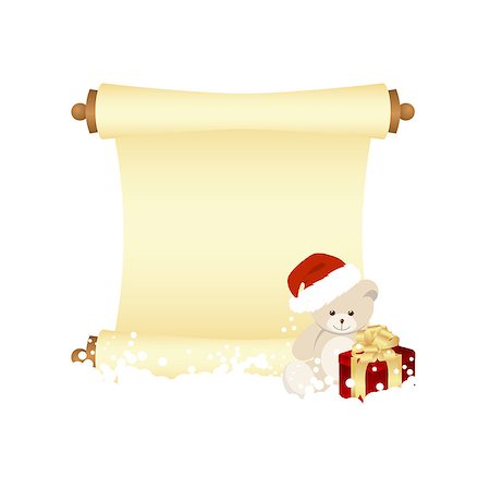 simsearch:400-07061808,k - Christmas greeting card with teddy bear and gift box. Vector illustration. Photographie de stock - Aubaine LD & Abonnement, Code: 400-07898554