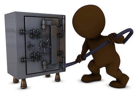 3D Render of Morph Man breaking into a safe Stock Photo - Budget Royalty-Free & Subscription, Code: 400-07898576