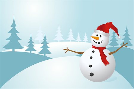 simsearch:400-07896754,k - Snowman, vector illustration Photographie de stock - Aubaine LD & Abonnement, Code: 400-07898653