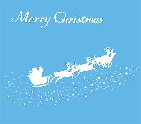 simsearch:400-07465970,k - vector Christmas background with Santa Claus and reindeer Stock Photo - Budget Royalty-Free & Subscription, Code: 400-07898932