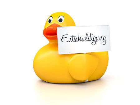 simsearch:400-04240306,k - An image of a nice rubber duck with text sorry in german language Stock Photo - Budget Royalty-Free & Subscription, Code: 400-07898966