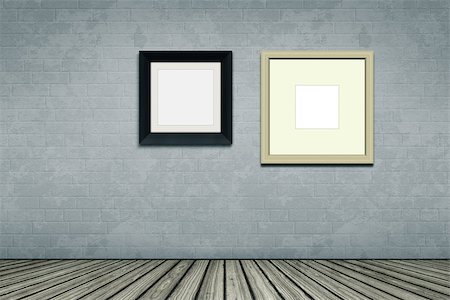 An empty room with two picture frames Stock Photo - Budget Royalty-Free & Subscription, Code: 400-07898960