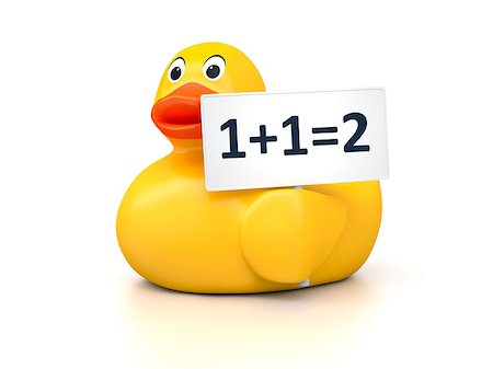 simsearch:400-04240306,k - An image of a nice rubber duck with text 1+1=2 Stock Photo - Budget Royalty-Free & Subscription, Code: 400-07898963