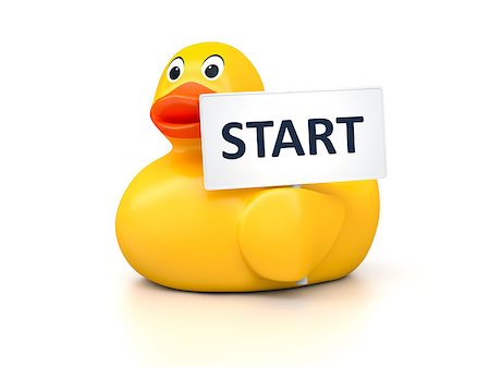 simsearch:400-04240306,k - An image of a nice rubber duck with text start Stock Photo - Budget Royalty-Free & Subscription, Code: 400-07898975