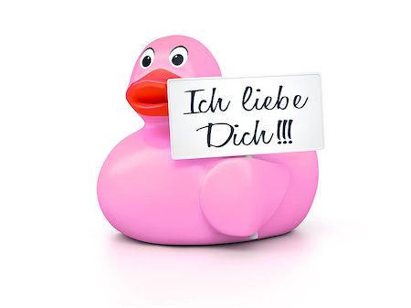 simsearch:400-04240306,k - An image of a nice rubber duck with text I love you in german language Stock Photo - Budget Royalty-Free & Subscription, Code: 400-07898971