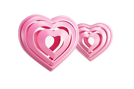 simsearch:400-07326110,k - pink symbolic valentine hearts, isolated 3d render Photographie de stock - Aubaine LD & Abonnement, Code: 400-07899000
