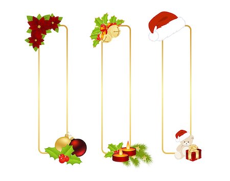 simsearch:400-07061808,k - Christmas labels with christmas decorations. Vector illustration. Photographie de stock - Aubaine LD & Abonnement, Code: 400-07899054