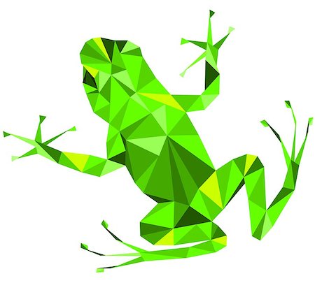 Abstract illustration of frog, which consists of triangles of various colors and sizes. Stockbilder - Microstock & Abonnement, Bildnummer: 400-07899099