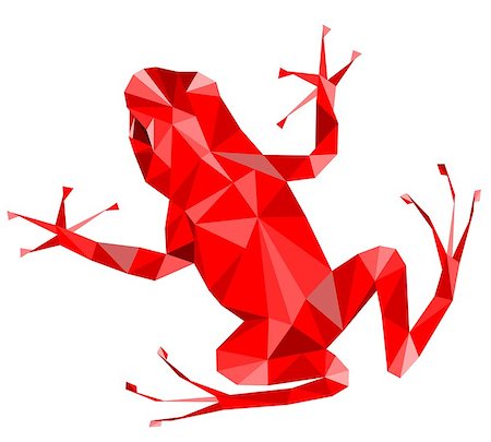 Abstract illustration of frog, which consists of triangles of various colors and sizes. Stockbilder - Microstock & Abonnement, Bildnummer: 400-07899100
