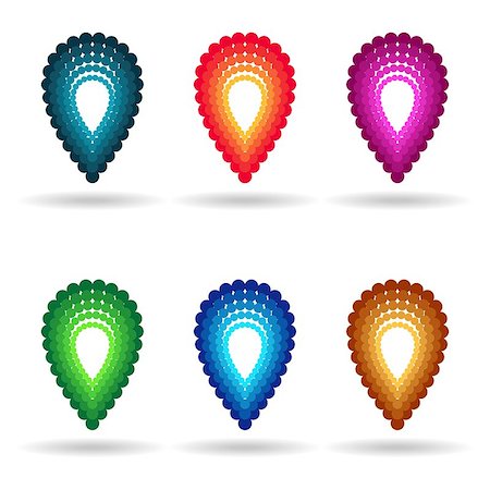 Creative vector map pointer icons collection isolated Stock Photo - Budget Royalty-Free & Subscription, Code: 400-07899132