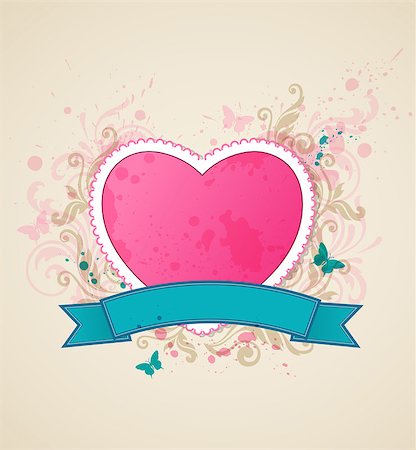 simsearch:400-07897102,k - Decorative background with pink heart for Valentine's Day Stock Photo - Budget Royalty-Free & Subscription, Code: 400-07899174