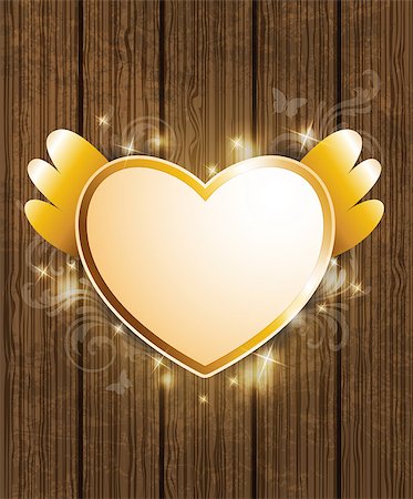 simsearch:400-07897102,k - Decorative background with golden heart for Valentine's Day Stock Photo - Budget Royalty-Free & Subscription, Code: 400-07899172