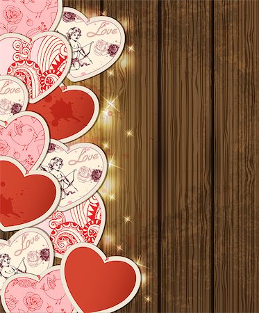 simsearch:400-07897102,k - Decorative vector background with hearts for Valentine's day Stock Photo - Budget Royalty-Free & Subscription, Code: 400-07899182