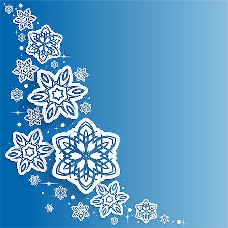 simsearch:400-08713262,k - Abstract 3D Snowflakes Design Vector  Christmas Background Stock Photo - Budget Royalty-Free & Subscription, Code: 400-07899308