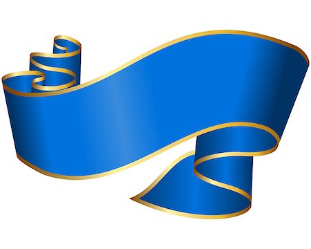 Big blue ribbon isolated on white background Stock Photo - Budget Royalty-Free & Subscription, Code: 400-07899326