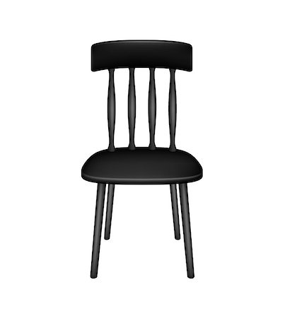 simsearch:700-02833229,k - Wooden chair in black design on white background Foto de stock - Royalty-Free Super Valor e Assinatura, Número: 400-07899380