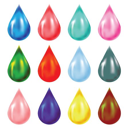 simsearch:649-07736870,k - colorful illustration with set of drops on white background Foto de stock - Royalty-Free Super Valor e Assinatura, Número: 400-07899903