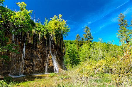 Beautiful waterfall in the Plitvice Lakes National Park in Croatia Stock Photo - Budget Royalty-Free & Subscription, Code: 400-07891744