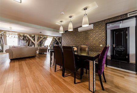simsearch:400-07892349,k - Luxury interior of modern dining room Photographie de stock - Aubaine LD & Abonnement, Code: 400-07892339